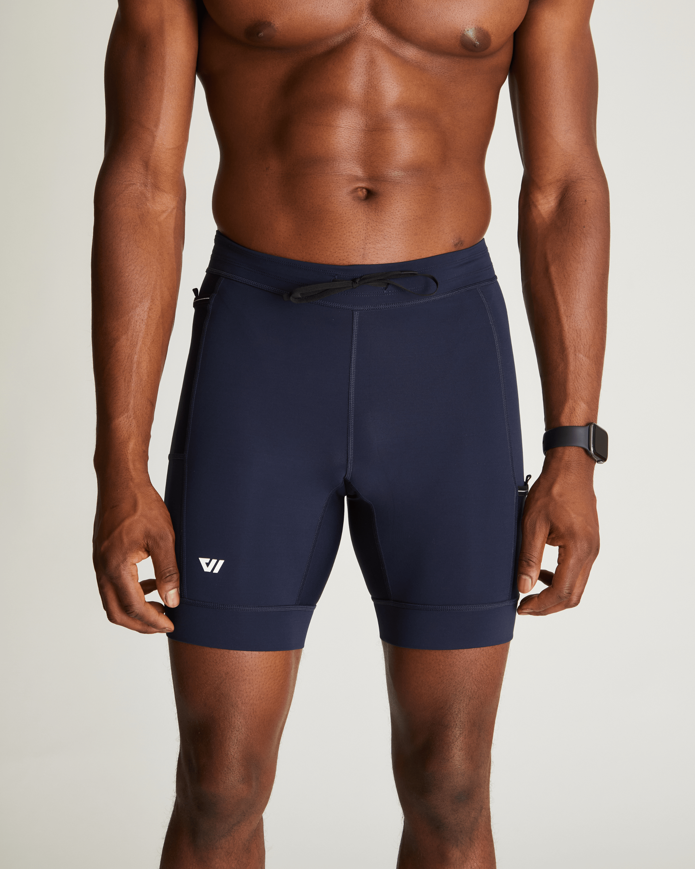 Men Cotton Compression Shorts and Half Tights (Comet Blue)