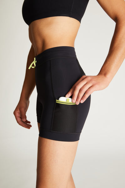 Women's Distance Half Tight in Black w/ Lightning Bolt