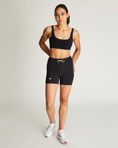 Women's Distance Half Tight in Black w/ Lightning Bolt